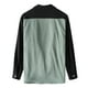 thumbnail image 4 of Camisas Para Hombre Manga Larga Blusa informal de manga larga con cuello vuelto para hombre, camisa de invierno con bolsillo popular a juego de un solo pecho (Green, XL), 4 of 6