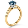 thumbnail image 3 of Gem Stone King 10K Two Tone Gold Persian Blue Moissanite Solitaire Engagement Ring for Women (1.00 Cttw, Gemstone, Cushion 6MM), 3 of 4