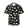 thumbnail image 4 of Wukai Daisies Flowers Men's Hawaiian Shirt Short Sleeve Casual Button Down Summer Beach Aloha Shirt Tropical Print Holiday Party, 4 of 8
