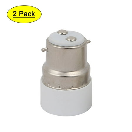 

Unique Bargains 2pcs B22 to E14 Extender Adapter Converter Lamp Bulb Socket Holder White