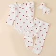thumbnail image 2 of Paguaki Baby Girl Clothes Toddler Baby Girl Clothes 3 6 9 12 18 72 Months Fall Outfits Heart Print Romper and Pants with Bow Headband Hat, 2 of 6