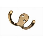 Hickory Hardware Utility Hooks Collection Utility Hook, Double, 3/8" C/C - Antique Rose Gold
