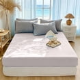 thumbnail image 4 of Waterproof Fitted Mattress Protector - Breathable Noiseless Bed Cover Ultra Soft Polyester Antis-Stain Oil Resistants Machine Washable, White, JKODE, 4 of 7