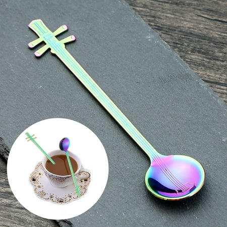

Feiboyy Stainless Steel Coffee Spoon Musical Instrument Spoon Yueqin Spoon Ice Spoon Drink Mixing Spoon Color Spoon Handle Spoon Tableware Kitchen Gadgets
