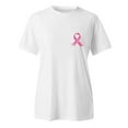 thumbnail image 4 of Cancer Awareness Shirts Women Pink Ribbon T-Shirts Cancer Fighter Heart Graphic Tee Short Sleeve Pink Ribbons Tee Tops (White,L, 4 of 4