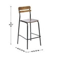 thumbnail image 5 of Emma + Oliver Set of 2 Bar Stools with Black Metal Frames and Solid Wood Seats and Backs with Antique Copper Finishes, 5 of 13