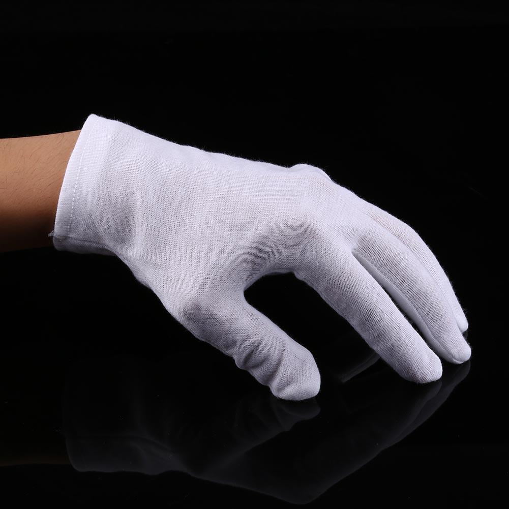 Cergrey 12 Pairs Practical White Cotton Work Safety Glove