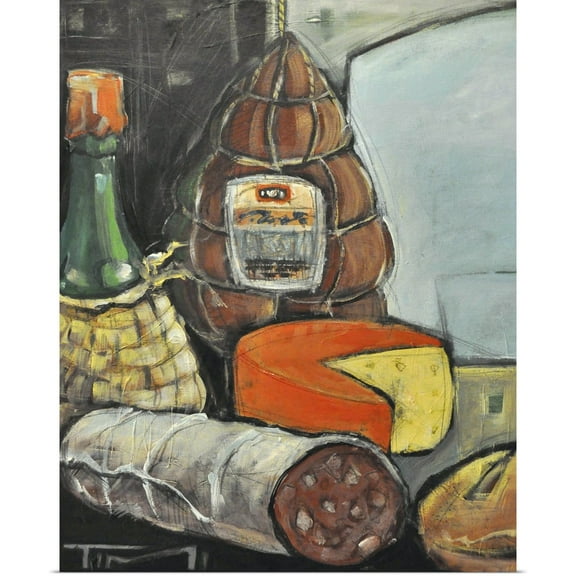 Great BIG Canvas | Rolled Tim Nyberg Poster Print entitled Bottle Of Wine Italian Deli