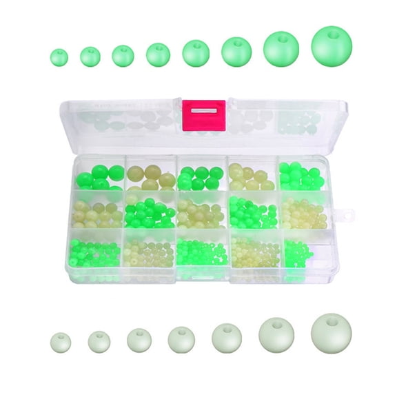 BQBQERT 633pcs Glow Fishing Peg Bobber Stopper Silicone Space Bean Float Sinkers Stops for Line Fishing Accessories