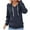 Navy, variant on Titcea Hoodies for Women, V Neck Buttons Drawstring Sweatshirt with Front Pocket, Loose Casual Sweater Hoodie
