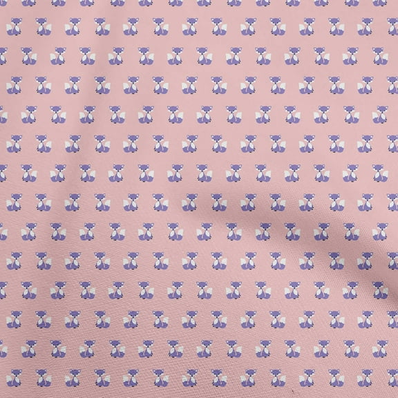oneOone Cotton Silk Light Pink Fabric Animal Sewing Craft Projects Fabric Prints By Yard 42 Inch Wide
