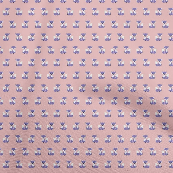 oneOone Cotton Poplin Light Pink Fabric Animal Fabric For Sewing Printed Craft Fabric By The Yard 56 Inch Wide