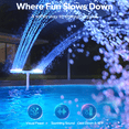 thumbnail image 4 of POOLHACKER Solar Pool Fountain with Color Changing LED, Dual Spray Cools Water Up to 15°F, Auto On/Off Timer & Remote for Above & Inground Pools, 4 of 6