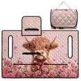 thumbnail image 3 of SEANATIVE Golf Cart Seat Covers Universal Golf Cart Seat Towel Blanket with 4 Front Pockets, Valentine's Day Club Car Accessories Fits for EZGO, Yamaha, Highland Cow Rose Pink, 3 of 7