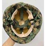 New Genuine Usgi Usmc Pasgt Helmet Wtih Woodland Marpat Cover - Medium