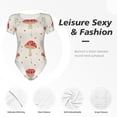 thumbnail image 4 of Pofeuu Flat Mushrooms Print Short Sleeve Body Suits Women Round Neck Bodysuits for Women Onesie Adult Set Body Suit-XX-Large, 4 of 7