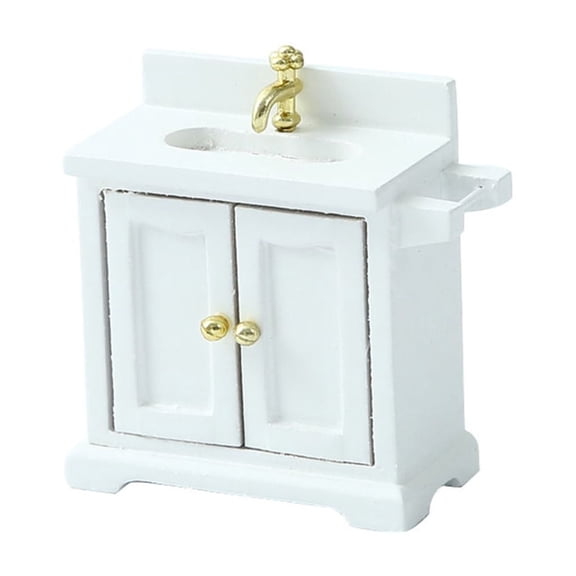 YIGSECU Miniature Kitchen Cabinet Model Doll Houses Kitchen Accessory Realistic 1:16