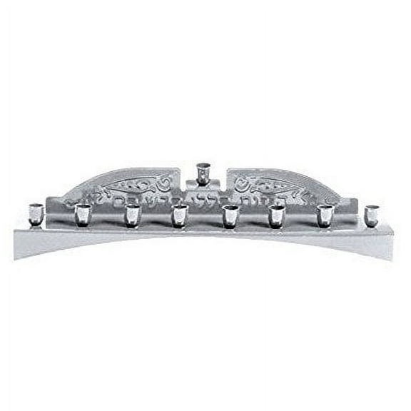 Ner Mitzvah, Standard Size Nickel Candle Hannukah Menorah - Silver Color