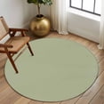 thumbnail image 3 of Sage Green Round Rugs 8ft, Farmhouse Solid Green Color Modern Art Non Slip Washable Rug Runner, Low Pile Indoor Floor Carpet Mat Bathroom Rugs for Living Room, Bedroom, Kids Room, 3 of 9