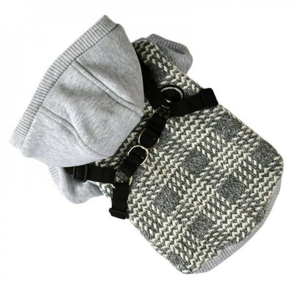 Dog Warm Jacket With Chest Strap Fashion Puppy Autumn Winter Coats Pet Dogs Hoodie Coat Classic Lattice Pets Clothes Red