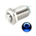 thumbnail image 1 of Interruptor de botón pulsador de metal de enclavamiento Uxcell Cabeza alta 12mm Diámetro de montaje 1NO Luz LED azul 12V, 1 of 5