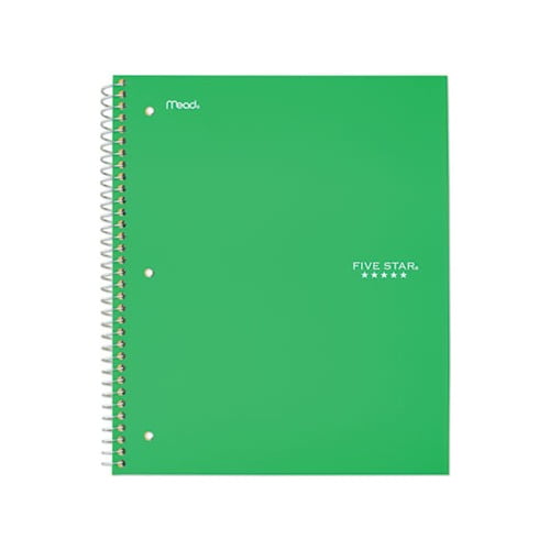 Wirebound Notebook 1 Subject, Medium/College Rule, Green Cover, 11 x 8.5, 100 Sheets