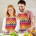 thumbnail image 3 of Colorful Geometric Pattern Apron-Garden Aprons for Women with Pockets-Cotton Linen Waterproof Kitchen Cooking Gardening Aprons Adjustable for Kitchen,Cooking,BBQ and Salon 33x27 Inch, 3 of 7
