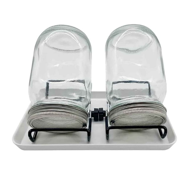 Plateau en Acier Inoxydable Bac de Germination Support de Germination en Acier Inoxydable Couvercle en Maille en Acier Inoxydable Couvercle de Germination Grand Ouverture Réservoir en Verre Standard Maille en Acier Inoxydable