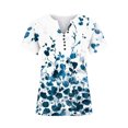thumbnail image 4 of ICHUANYI Clearance Women's Fashion Comfortable Casual Round Neck Color Button Blouse(Blue, M) ICHUANYI WER2023080805601, 4 of 5