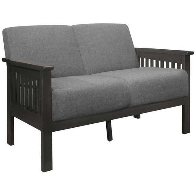 Lexicon Lewiston Causeuse Rembourrée en Tissu, Gris et Gris Antique