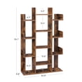 thumbnail image 3 of VASAGLE Bibliothèque, Étagère en Forme d'Arbre avec 13 Tablettes de Rangement, 33,9 Po L x 9,8 Po L x 55,1 Po H, Brun Rustique, 3 of 7