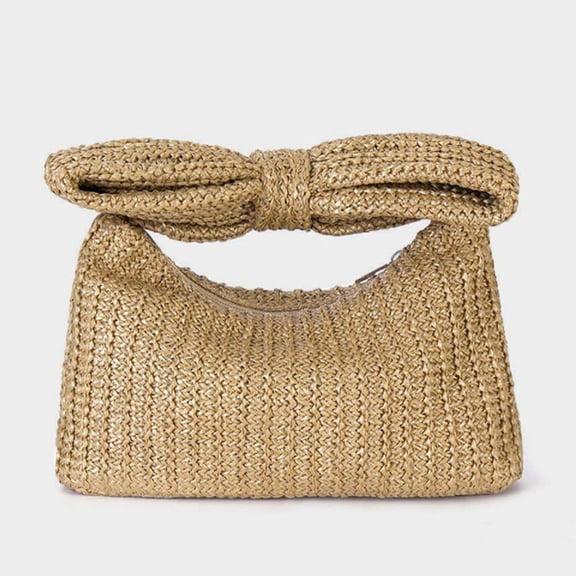 Masteelf Straw Bow Purse Summer Clutch Purse Women Straw Handbag Vacation Party Clutch