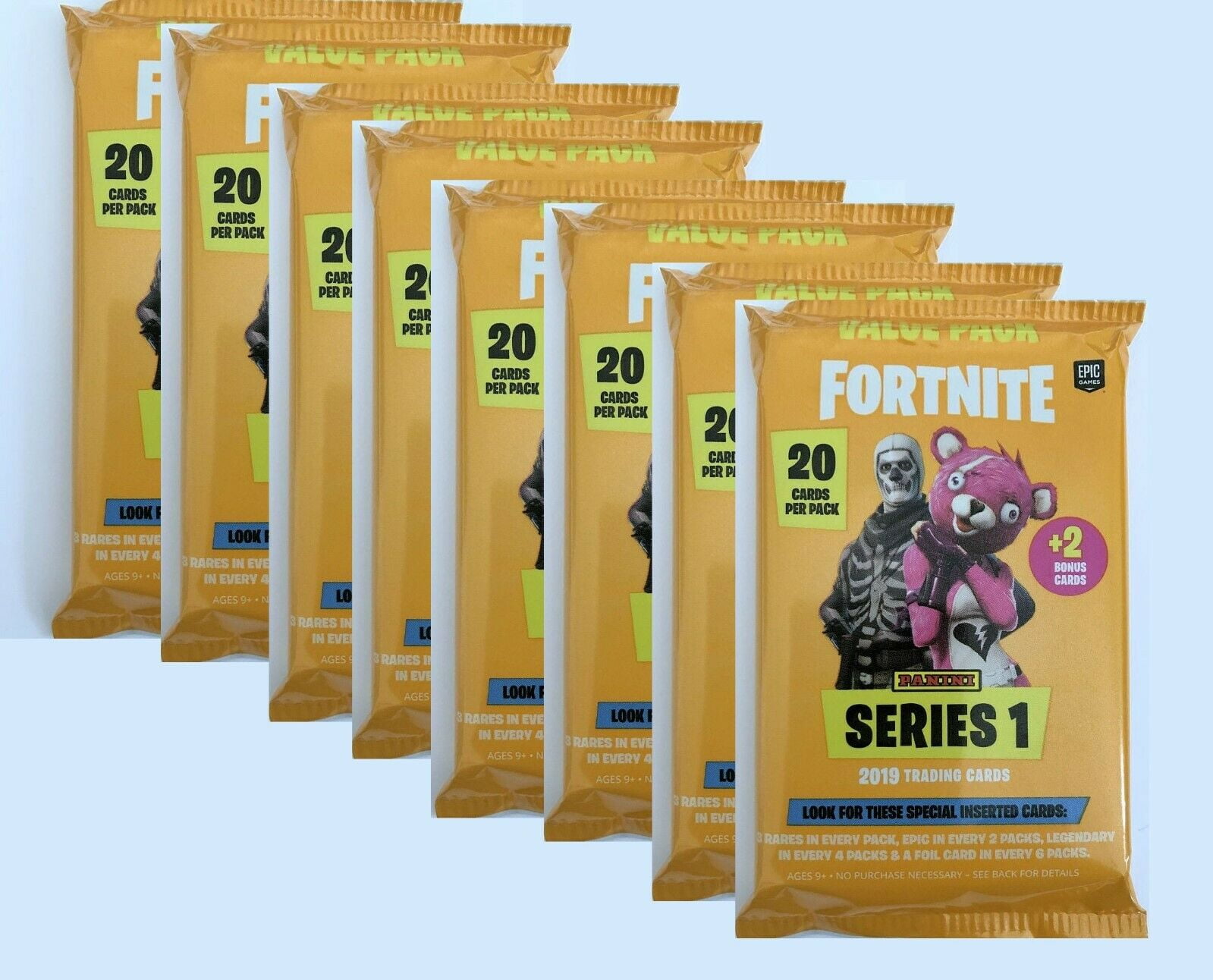 2019 PANINI FORTNITE SERIES 1 TRADING CARDSVALUE PACK 176 CARDS (8