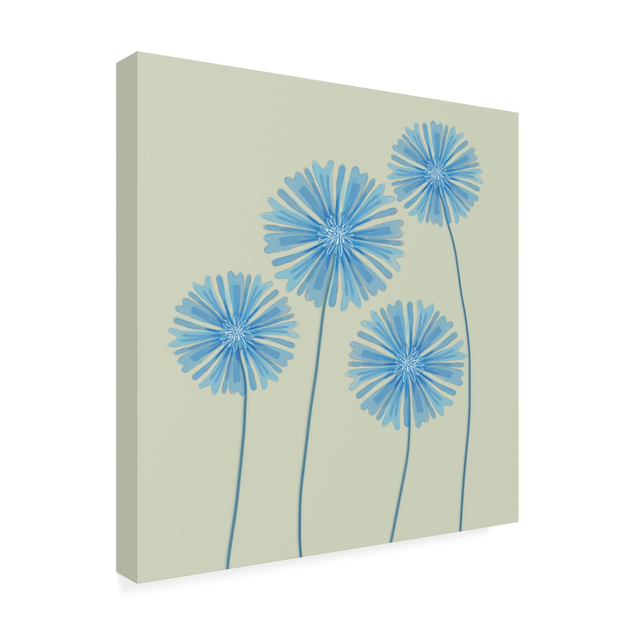 Canvas Wall Art - Cherie Roe Dirksen 'Stylized Blue Agapanthus' Wall Art for Living Room, Bedroom, or Office Décor by Trademark Fine Art - 14 x 14 Inches