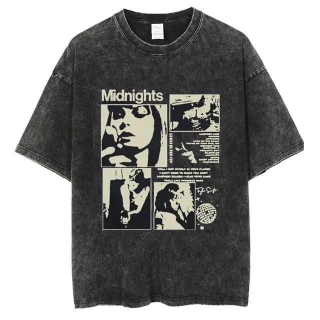 Camiseta de algodón del cantante Taylor para hombre y mujer, camisa lavada de gran tamaño, manga corta, Tour de las Eras, Harajuku