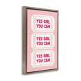 thumbnail image 3 of Stupell Industries Yes Girl You Can on Pink Brown Framed Floater Canvas Wall Art, design by Lettered and Lined, 25 x 17, 3 of 9