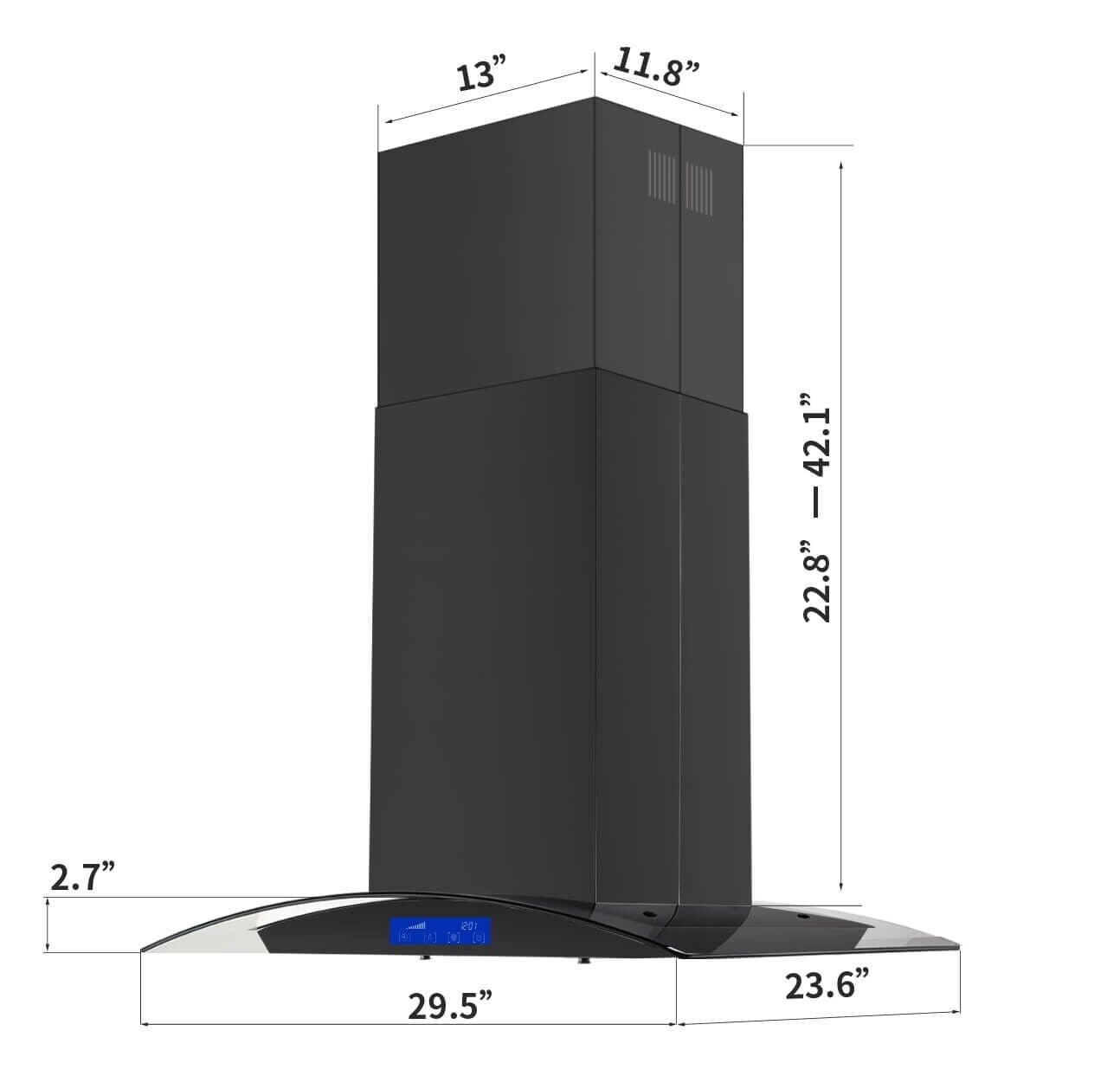 JOEAONZ New 30 inch Wall Mount Range Hood 900CFM Stainless Touch Panel with Led Lights 110V