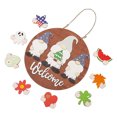 thumbnail image 2 of Billuyoard Placa de puerta de bienvenida de Navidad, colgante decorativo de Navidad de temporada, decoración de puerta de muñeca sin rostro, adorno de Kits de decoración para fiestas Billuyoard HA069783-00, 2 of 6