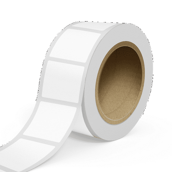 JAM Paper Standard Label Rolls, Square, 3 1/2 x 3 1/2, Clear Transparent Film, 125 Labels/Roll