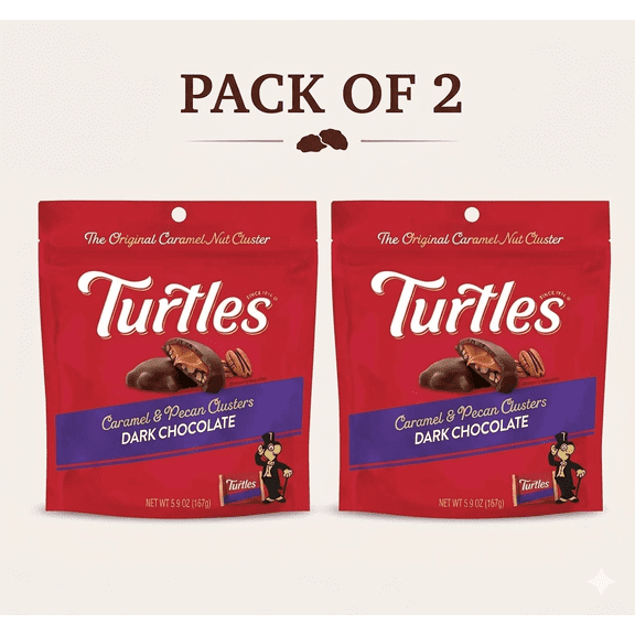 Turtles Dark Chocolate Caramel Pecan Clusters, 5.9 oz, ( 2 Pack )