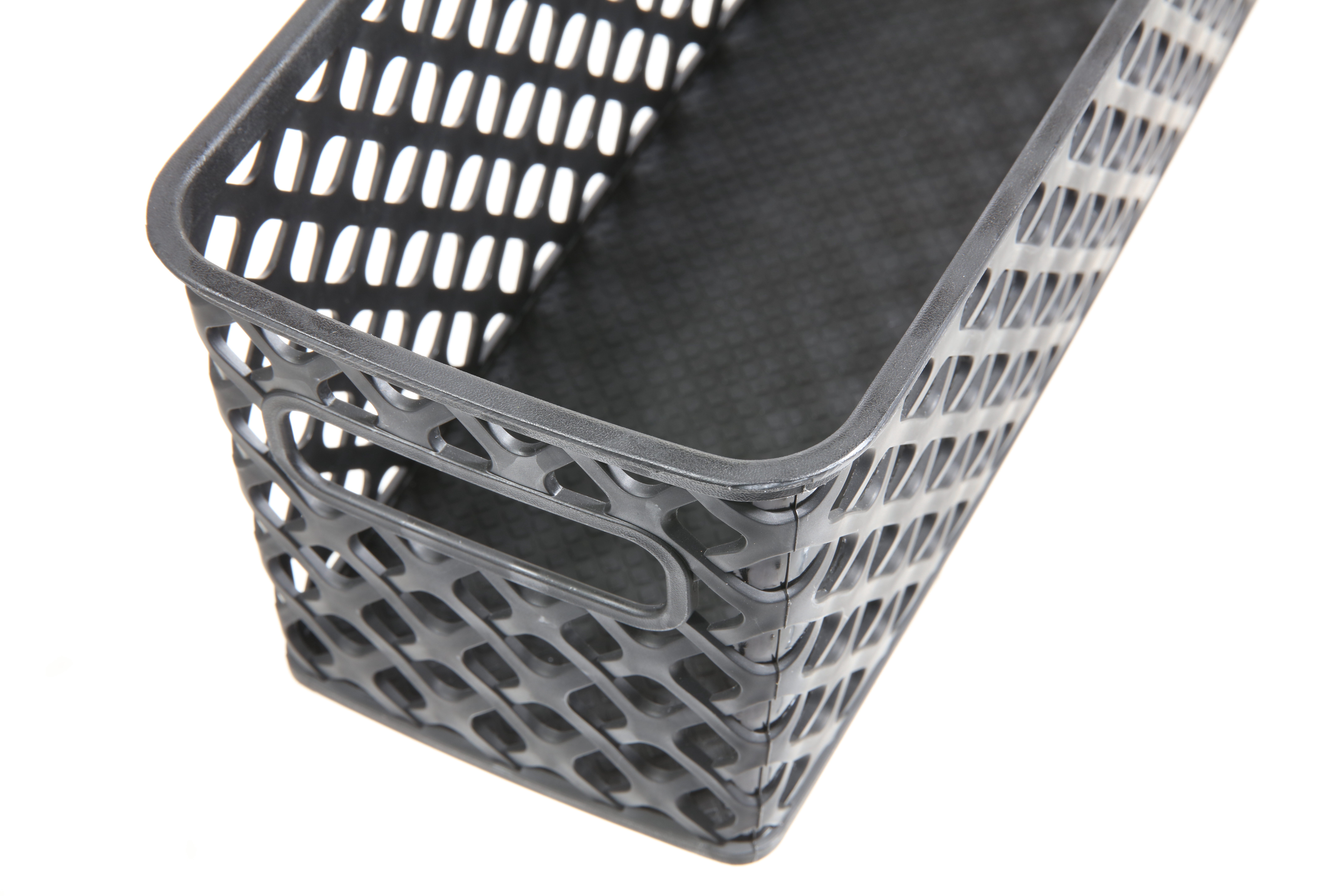 Narrow Deco Basket Black, Pack of 4