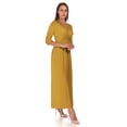 thumbnail image 2 of SR Women's Casual Wrap Floor Length Maxi Dress, 5X, Mustard, 2 of 5