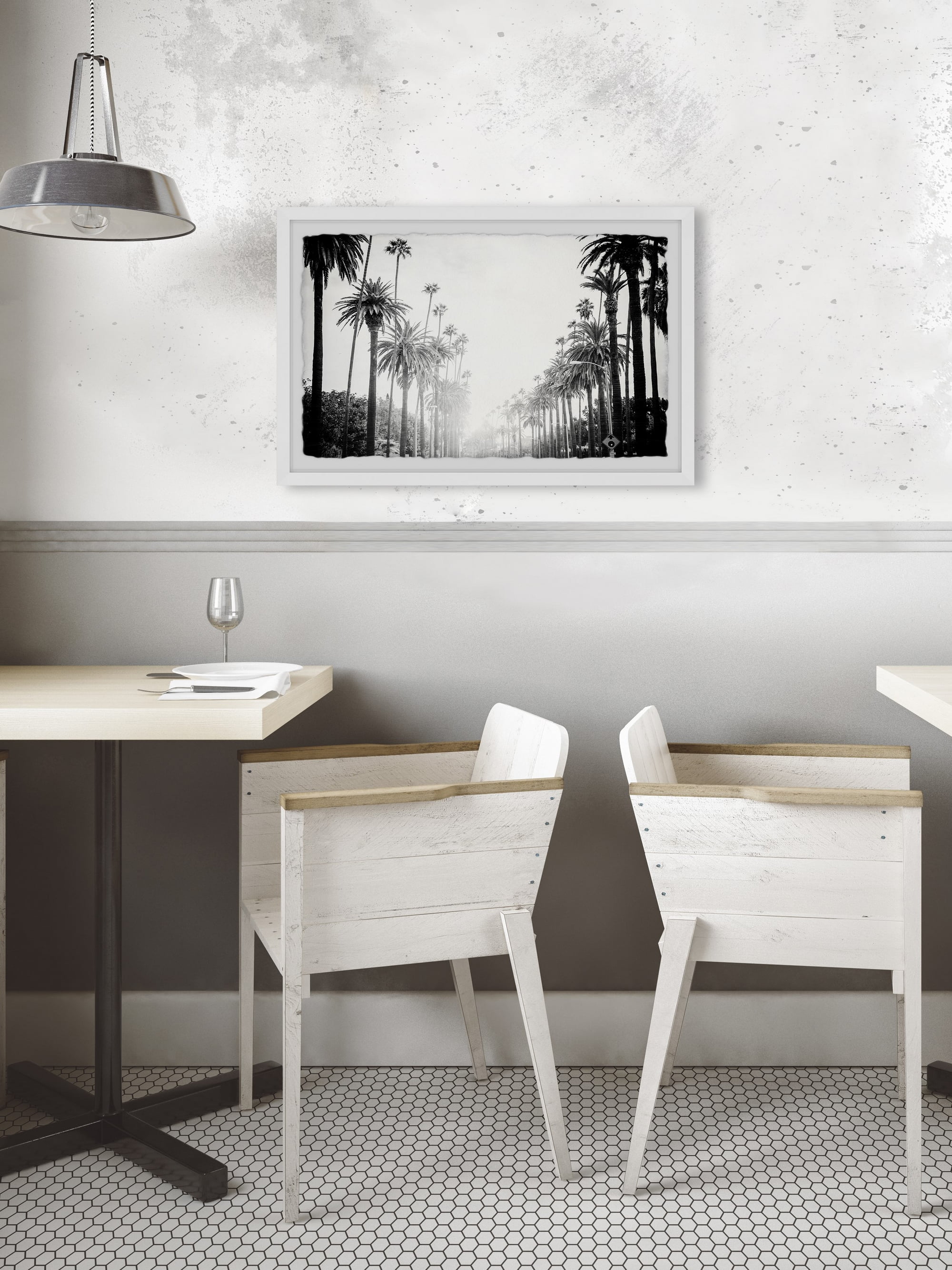 Marmont Hill Line of Palm Trees Framed Wall Art