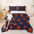 thumbnail image 2 of Castle Fairy Orange Basketball King Size Comforter Sets 3pcs, Sport Theme Comforters King Size, Blue Orange,Navy Blue Reversible,1 Comforter and 2 Pillowcases, 2 of 6