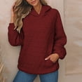 thumbnail image 2 of Yokua Women Quilted Hoodies Casual Long Sleeve Sweatshirts Trendy Lightweight Pullover Tops with Pocket Comfy Fall Clothes, 2 of 8