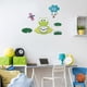 thumbnail image 2 of Reloj silencioso caprichoso para la decoración de la habitación de los niños, arte mural de dibujos animados de animales para el cumpleaños de los niños, 2 of 8