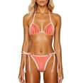 thumbnail image 3 of Xmyrz Tankinis Swimsuits For Women 2025 Halter Spaghetti Strap Vacation Beach Sleeveless Fitted 2Pc (With Chest Mat No Steel Bracket) Swimwear Young Adult Swimsuits, 3 of 5