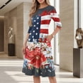 thumbnail image 4 of BOMYJESK Maxi Dresses for Women American Flag Floral A-Line Dress Vintage Independence Day 4th July Summer Dresses Elegant Classy Resort Wear Multicolor XL, 4 of 7