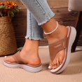 thumbnail image 5 of Yyuenw Thick Sole Thong Flip Flops Women PU Open Toe Summer Beach Casual Outdoor Walking Shoes, 5 of 9