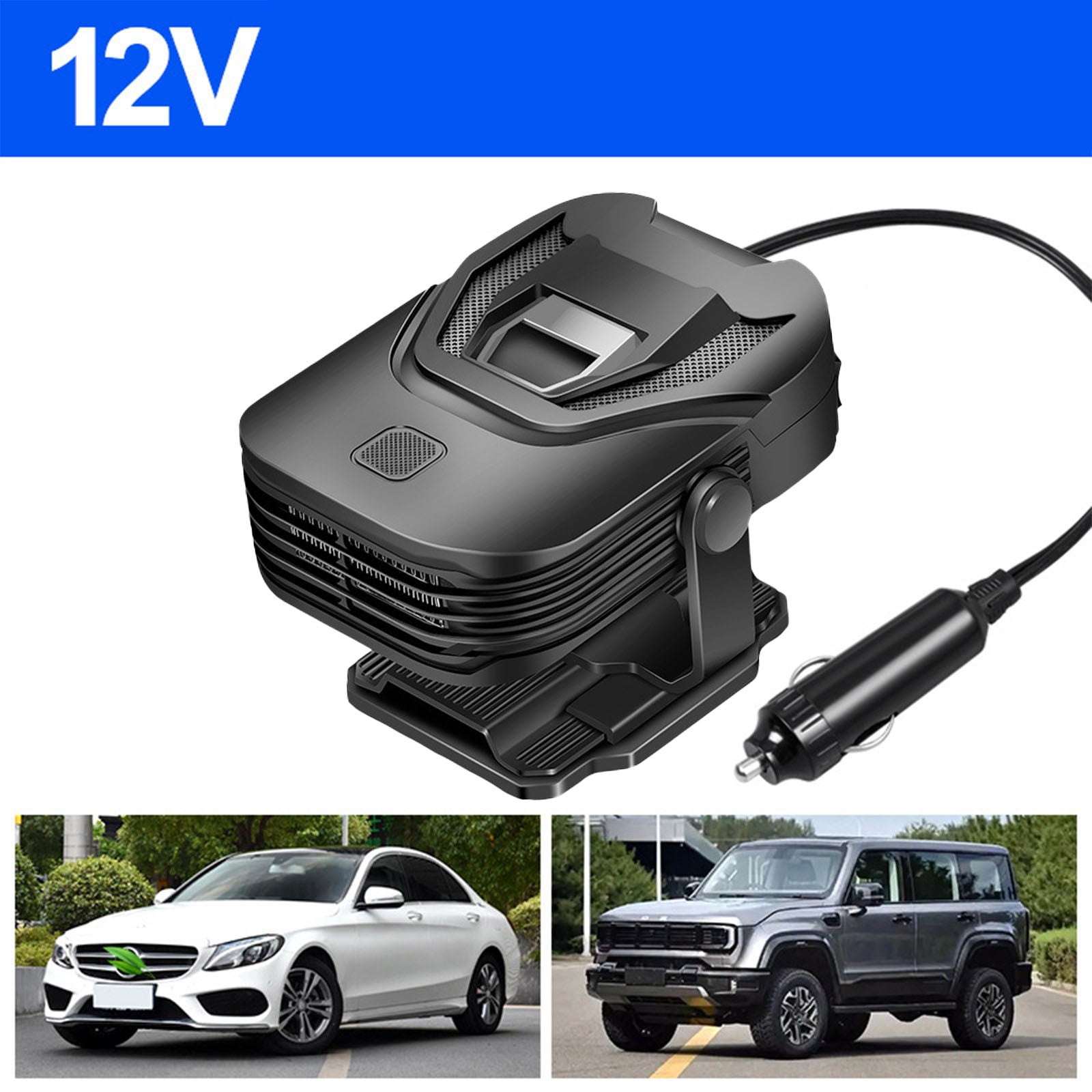 Chauffage D'appoint 12V Pour Voiture/camion - Branchement Allume-cigare 120W - Noir - Neuf